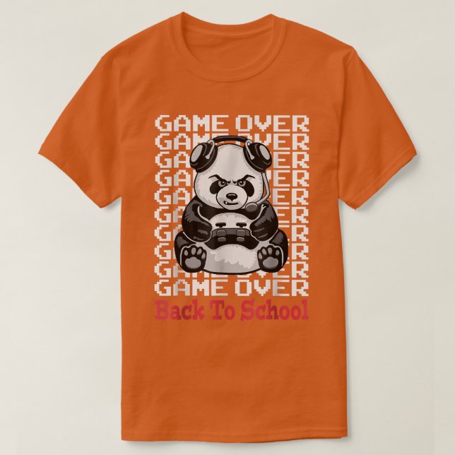 Camiseta Juego De Vuelta A La Escuela Funny Panda Bear Game (Diseño del anverso)