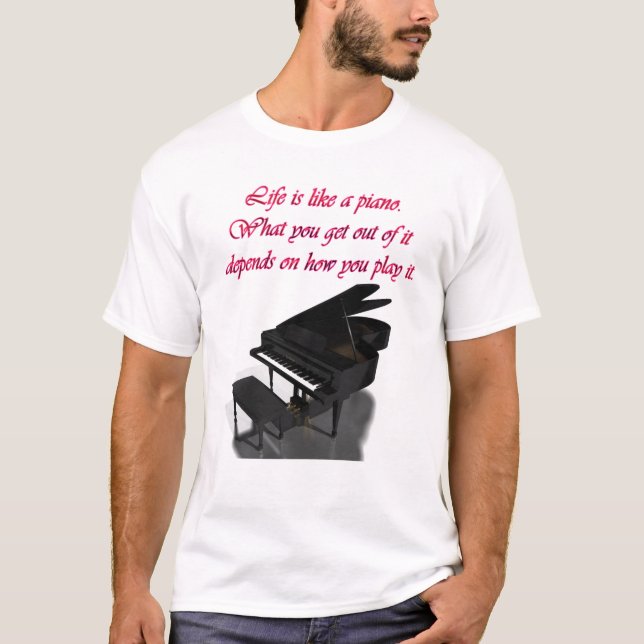 Camiseta Juego del amor de la música del piano (Anverso)
