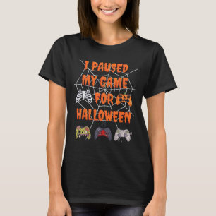 Camiseta Juego Detuve Mi Juego Para Halloween Fun Gamer Bo