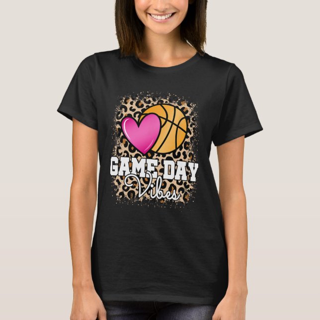Camiseta Juego Día de baloncesto Leopardo Imprimir máscara  (Anverso)