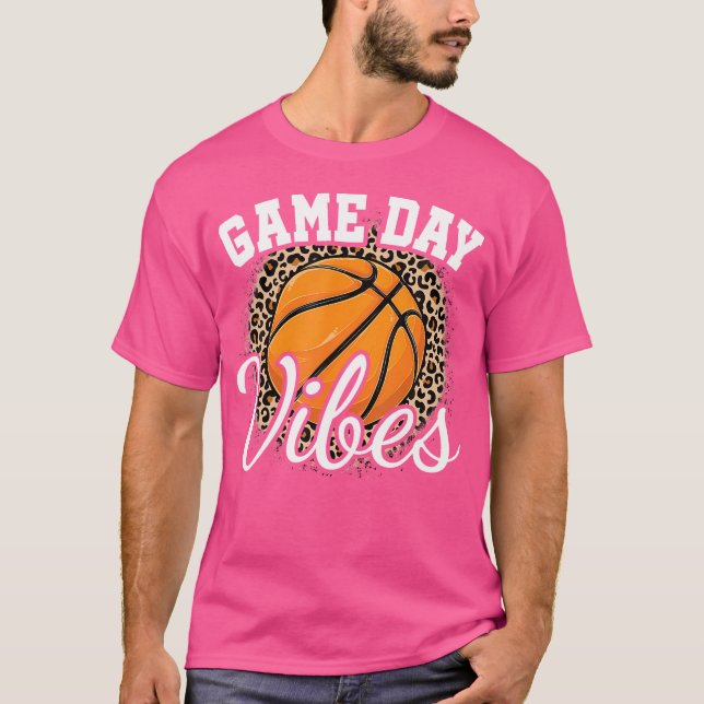 Camiseta Juego Día de baloncesto Leopardo Imprimir máscara  (Anverso)