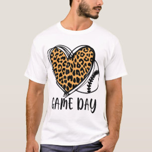 Camiseta Juego Día de béisbol Vida de Softball Vida Leopard