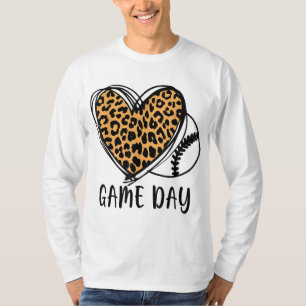 Camiseta Juego Día de béisbol Vida de Softball Vida Leopard