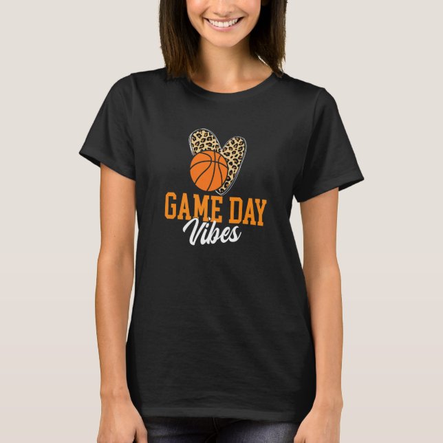 Camiseta Juego Día Vibes Baloncesto Mamá Juego entrenador J (Anverso)