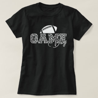 Camiseta Juego Día Vibes Domingo Fútbol Impresión Blanca