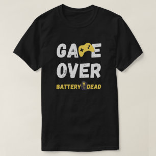 Camiseta Juego Divertido Batería Muerta Arte