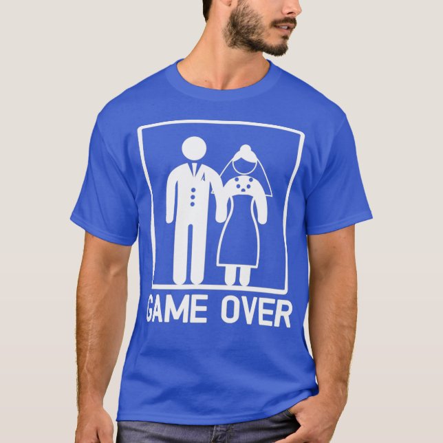 Camiseta Juego divertido de bodas casarse Game Over regalo  (Anverso)