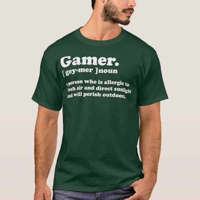 Camiseta Juego divertido de videojuegos de definición de ju (Anverso)