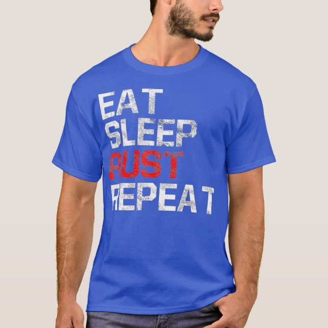 Camiseta Juego divertido Meme Comer DORMIR RAID REPETIR jue (Anverso)