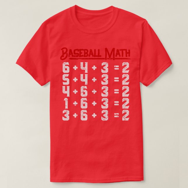 Camiseta Juego doble de matemáticas de béisbol (Diseño del anverso)
