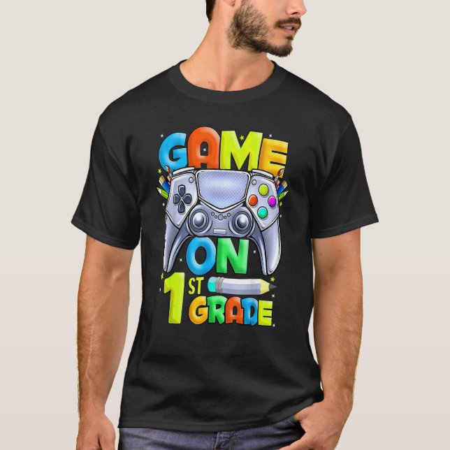 Camiseta Juego en 1er grado Volver a la escuela 1er grado U (Anverso)
