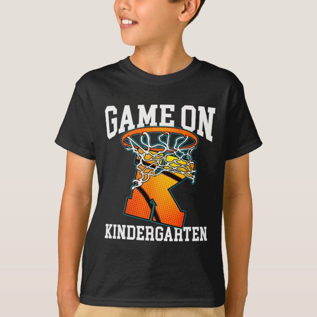 Camiseta Juego En El Básquetbol Infantil De Vuelta A La Esc (Anverso)