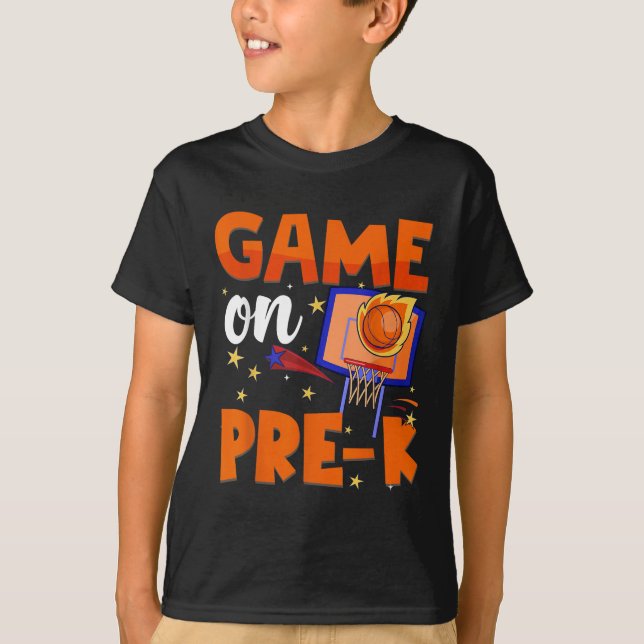 Camiseta Juego En El Básquetbol Prek Prek De Nuevo A Los Ni (Anverso)