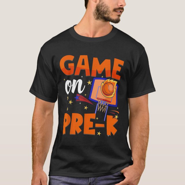Camiseta Juego En El Básquetbol Prek Prek De Nuevo A Los Ni (Anverso)