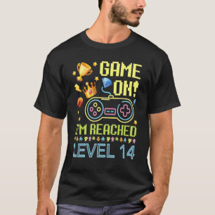 Camiseta Juego en el nivel 14 años Cumpleaños Bo