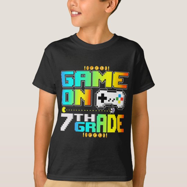 Camiseta Juego En El Videocampo De 7º Grado De Vuelta A La  (Anverso)