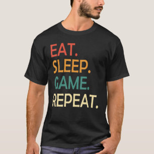 Camiseta Juego Gaming Eat Sleep Juego Repetir Comer Sleep J