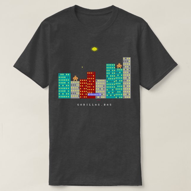 Camiseta Juego GORILLASBAS en Fanart QBasic o QuickBasic (Diseño del anverso)