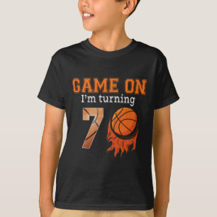 Camiseta Juego I'm Turning 7 Básquetball 7th Birthday Boy