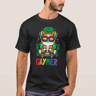 Camiseta Juego LGBTQ Gaming Lesbiana Gamer Gaymer Gato Arco