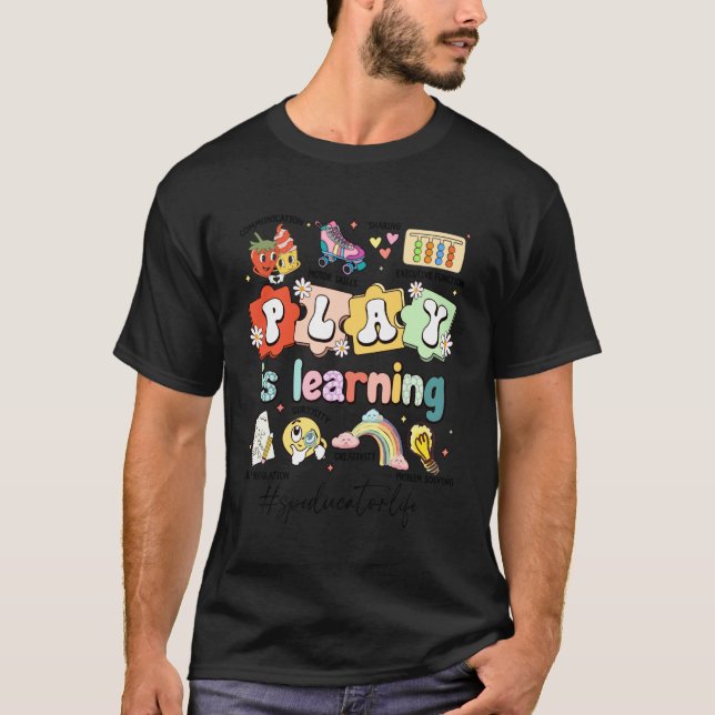 Camiseta Juego lindo es aprender profesora de educación esp (Anverso)