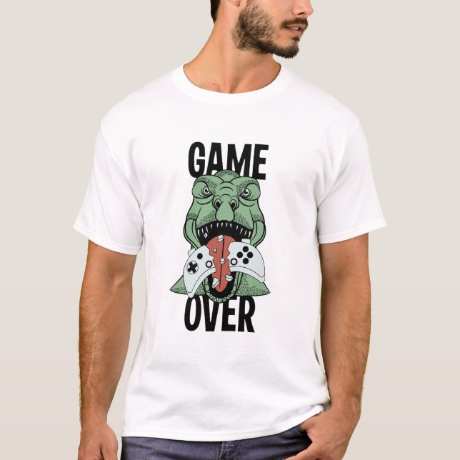 Camiseta Juego lindo sobre los videojugadores de dinosaurio (Anverso)