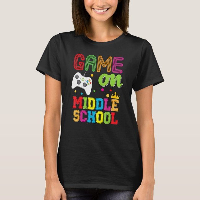 Camiseta Juego Medio Del Profesor De Videoconsola Del Niño  (Anverso)