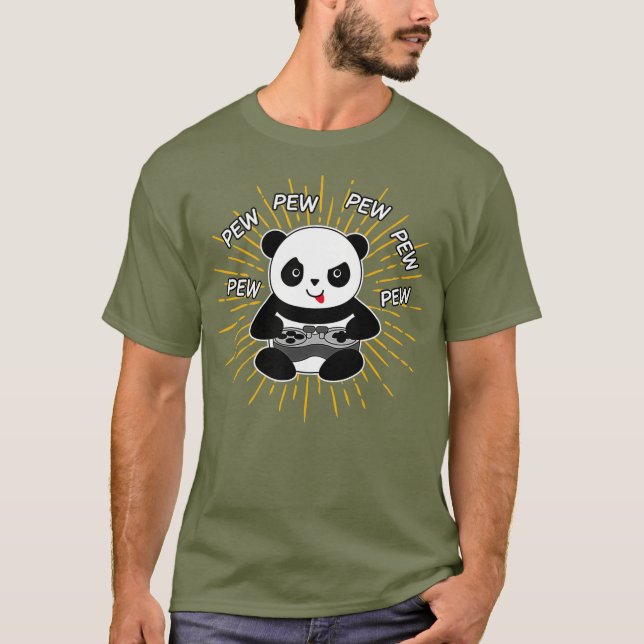 Camiseta Juego Panda Pew Cute Gaming Navidades Regalo (Anverso)