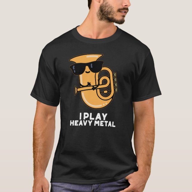 Camiseta Juego Pesado Metalizado Funny Tuba Pun Dark BG (Anverso)