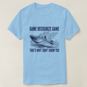 Camiseta Juego Reconoce Juego Gráfico de Pesca en Barco