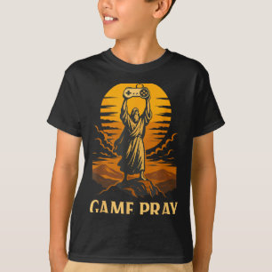 Camiseta Juego Reza Jesús Funny Gamer Meme Retro Videojuego