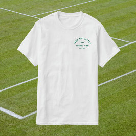 Camiseta Juego Set Partido Cresta Verde Tenis Blanco Hombre