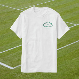 Camiseta Juego Set Partido Cresta Verde Tenis Blanco Hombre