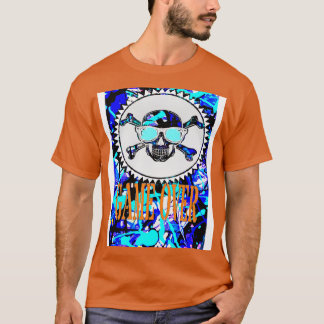 Camiseta juego sobre abstracto azul