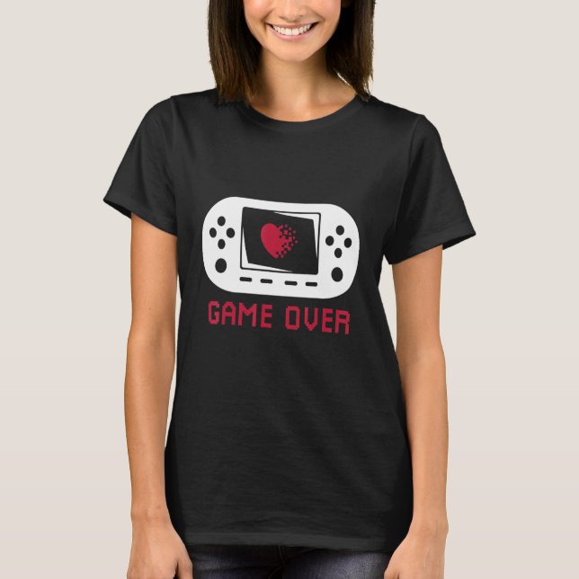 Camiseta Juego sobre el corazón de Pixel - Juego de Gamepad (Anverso)