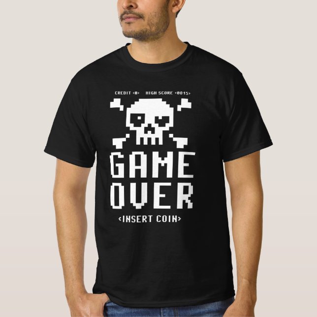 Camiseta Juego sobre Insertar moneda para Highscore Retro G (Anverso)