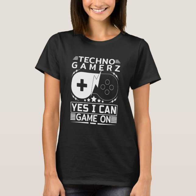 Camiseta Juego Techno Gamer On Yes I Can (Anverso)