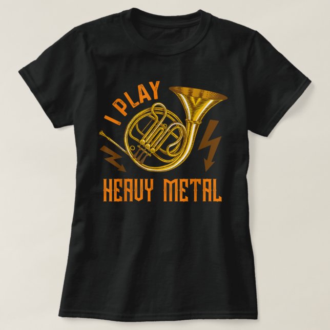Camiseta Juego un duro instrumento Metalizado Cuerno Francé (Diseño del anverso)