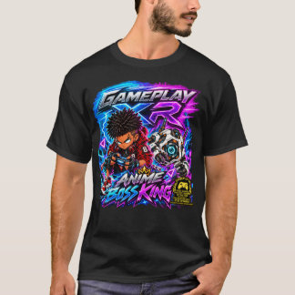 Camiseta Juego XR Anime Jefe King Chibi Jugador Gráfico T-