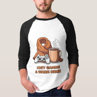 Camiseta Juegos Acogedores Bebidas Calientes Retro Jugador 