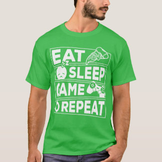 Camiseta Juegos Come Duerme Juego Repite Regalo Multijugado