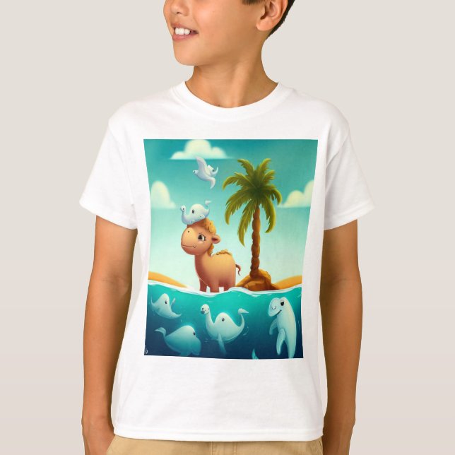 Camiseta juegos de camellos en la isla (Anverso)