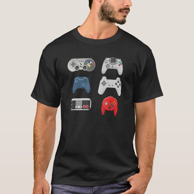 Camiseta Juegos de colección de control de videojuegos retr (Anverso)