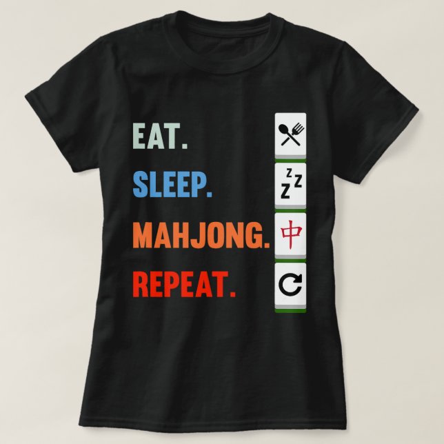 Camiseta Juegos de Jugador de Juego de Sueño Humano Mahjong (Diseño del anverso)