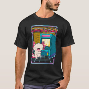 Camiseta Juegos de loto Axolotl Jugando a máquina de juegos