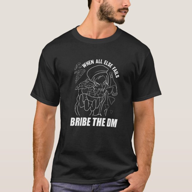Camiseta Juegos de Mesa Sobornar al DM Dungeon RPG Role Pla (Anverso)