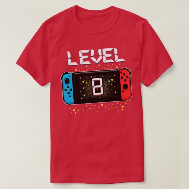 Camiseta Juegos de nivel 8 Juguetes de cumpleaños Videojueg (Diseño del anverso)