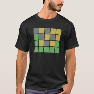 Camiseta Juegos De Palabra Con Cuadrados De Amarillo Gris V