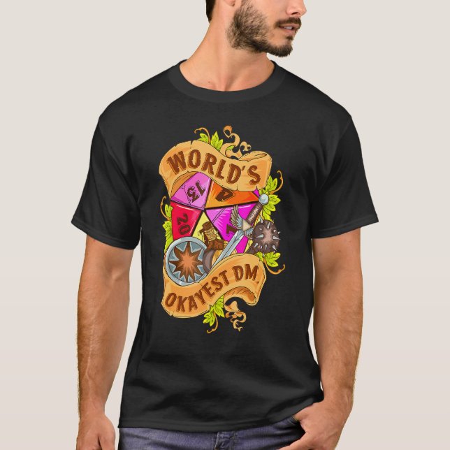 Camiseta Juegos de tablero Dm D20 de juegos de dados de Oka (Anverso)