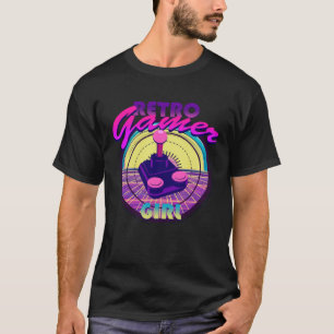 Camiseta Juegos de vídeo clásicos retro Chica Gamer 8 bits 